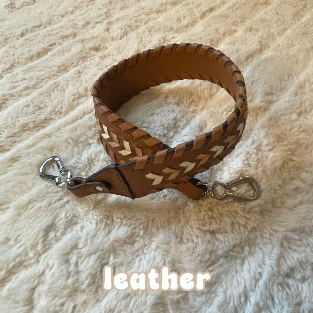 VINCE CAMUTO strap purse NWOT leather tan silver tone western braided weave